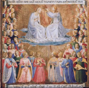 聖母の戴冠式。キリストの生涯」アルマディオ・デッリ・アルジェンティ(木にテンペラ 作： Fra  Angelico