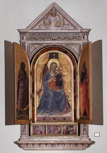 子供を連れた聖母リナイオリの開かれた幕屋（木画 作： Fra  Angelico