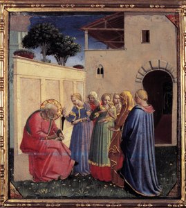 ゼカリヤは自分の息子にバプテスマの聖ヨハネの名を与えた。 作： Fra  Angelico