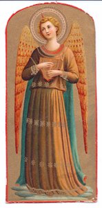 カラーリトプリントFra Angelico天使の楽器c。 1910 作： Fra Angelico