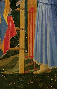 ロレンツォモナコによるサンタトリニータ祭壇画、フレーム、ピナクルの詳細 作： Fra Angelico