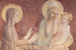 神殿でのプレゼンテーション、詳細 作： Fra Angelico
