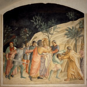 ユダのキス-グイド・ディ・ピエトロのフレスコ画 作： Fra Angelico