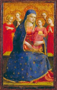 マドンナと天使の子、c.1425（パネル上のテンペラと金）