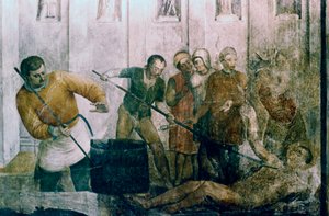 15世紀半ばの聖ローレンスの殉教 作： Fra Angelico