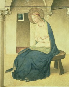 受胎告知、聖母の詳細、c.1438-45フレスコ29030を参照 作： Fra Angelico