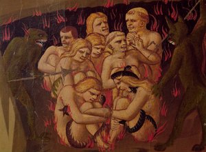 最後の審判、地獄でのろわれた詳細、1433年 作： Fra Angelico
