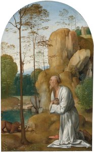 砂漠の聖ジェローム-荒野の聖ジェロームbyBartolommeo、Fra 作： Fra Bartolomeo