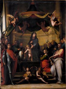 王位の聖母または「聖カタリナの神秘的な結婚」フラ・バルトロメオの絵画 作： Fra Bartolomeo