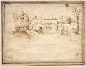 丘の斜面にある農家c。 1508。 作： Fra Bartolommeo