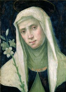シエナの聖カタリナ（1347-80）（パネル上のテンペラ） 作： Fra Bartolommeo