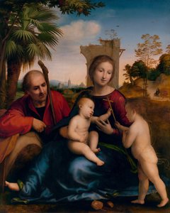 洗礼者聖ヨハネと一緒にエジプトへの飛行の残り 作： Fra Bartolommeo