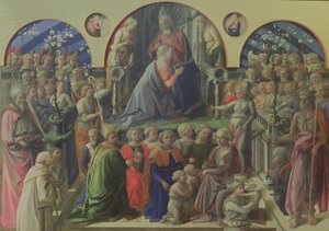 聖人と天使の聖母の戴冠式、1441-47（パネル上のテンペラ） 作： Fra Filippo Lippi