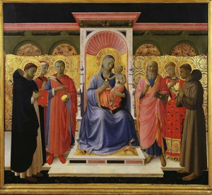 聖なる対話 アンナレーナ祭壇画 1435年頃 作： Fra Giovanni Angelico da Fiesole