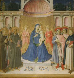 聖なる会話パラ・フォン・ボスコ・アイ・フラティ、c。 1450年。 作： Fra Giovanni Angelico da Fiesole