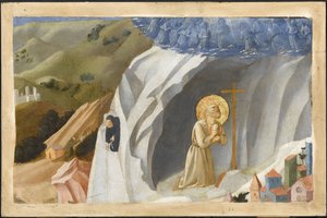 荒野に誘惑される聖ベネディクト、1430 作： Fra Giovanni Angelico da Fiesole