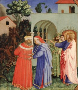 使徒聖ジェームズ大魔術師Hermogenesを解放 作： Fra Giovanni Angelico da Fiesole