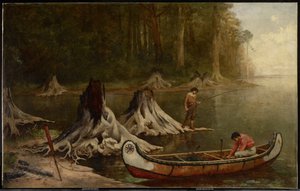 カナダ、原始林の遺物、1885年 作： Frances Anne Hopkins