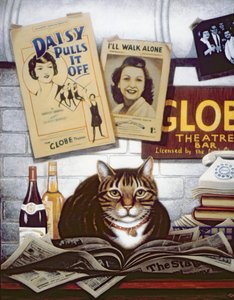 劇場猫ビアボーム（パネルに油とテンペラ） 作： Frances Broomfield