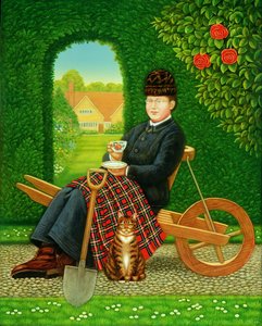 ガートルード・ジキル（1843-1932）スペードの女王、1996（パネルにオイルとテンペラ） 作： Frances Broomfield