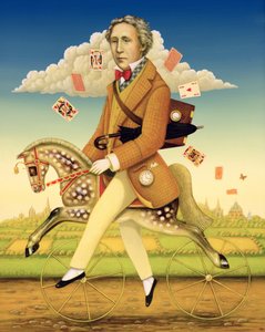 ルイス・キャロル（1832-98）2001（パネルにオイルとテンペラ） 作： Frances Broomfield