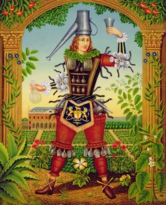 チェルシーフィジックガーデナー、1997年（パネルにオイルとテンペラ） 作： Frances Broomfield