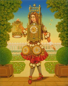 時計メーカー（パネルにオイルとテンペラ） 作： Frances Broomfield
