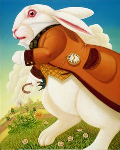 The White Rabbit、2003（パネルに油とテンペラ） 作： Frances Broomfield