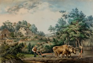 アメリカの農場風景。 作： Frances Flora Bond Palmer