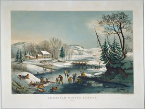 アメリカの冬の風景: 朝 作： Frances Flora Bond Palmer