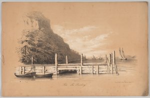 Fort Lee Landing, in: The New York Drawing Book, Containing a Series of Original Designs a..., 1847. 作： Frances Flora Bond Palmer