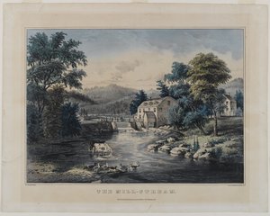 The Mill-Stream、Currier＆Ives、ニューヨーク発行（手塗りのlitho）