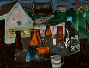 酪農場、1930年頃（キャンバスに油彩） 作： Frances Hodgkins