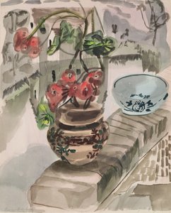 リバーガーデン（紙に水彩） 作： Frances Hodgkins