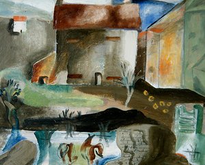 ミル池、1930年頃（船上油） 作： Frances Hodgkins