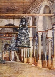カイルアン、シディ・オクバのモスク（カラーリトグラフ） 作： Frances Nesbitt