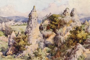アラブの結婚式、ハマム・メスクティーヌ（カラーリトグラフ） 作： Frances Nesbitt