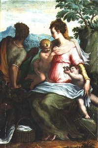 マドンナと子供と洗礼者ヨハネ 作： Francesco Morandini