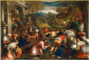 La Montee au Calvaire - 十字架を背負うイエス・キリスト... 作： フランチェスコ (1549 92) バッサーノ