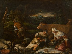 種まき、1575 作： Francesco Bassano