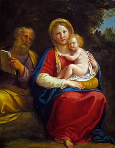 聖家族（銅に油彩） 作： Francesco Albani