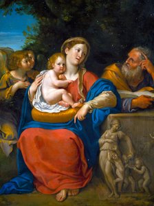 聖家族（油彩・金属） 作： Francesco Albani