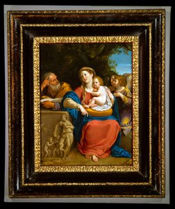 聖家族（油彩・金属） 作： Francesco Albani