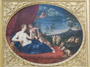 ヴィーナスとキューピッド 作： Francesco Albani