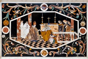 壮大な大理石の幕屋が上にある、2 つのテーブルを備えた主祭壇、詳細 作： Francesco Antonio Corbarelli