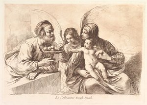 幼子キリストに実を結ぶ天使のいる聖家族: Raccolta di alcuni disegni..., 1764. 作： Francesco Bartolozzi