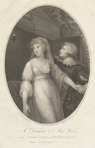 ロミオとジュリエットの登場人物のダイモンド氏とウォリス嬢、1796 年 5 月 1 日。 作： Francesco Bartolozzi