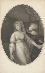 ロミオとジュリエットの登場人物のダイモンド氏とウォリス嬢、1796 年 5 月 1 日。 作： Francesco Bartolozzi
