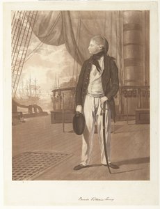 英国王立海軍の軍艦に乗ったウィリアム・ヘンリー王子の肖像画。 作： Francesco Bartolozzi
