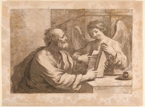 天使と本を持つ聖マタイ 作： Francesco Bartolozzi